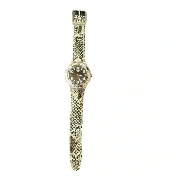Swatch Irony Time of Duty Python band Watch NEW battery! - Picture 3 of 6